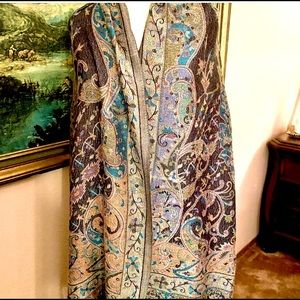 Pashmina Multicolored Luxury Silk Paisley Wrap Shawl